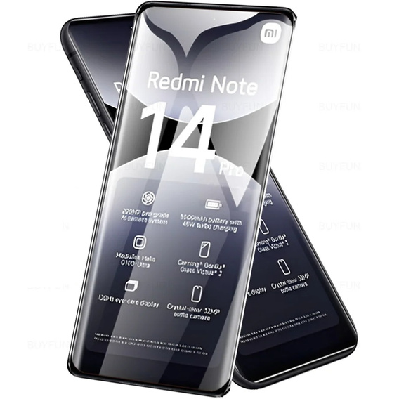 3D tvrdené sklo pre Xiaomi Redmi Note 14 Pro, čierny rám