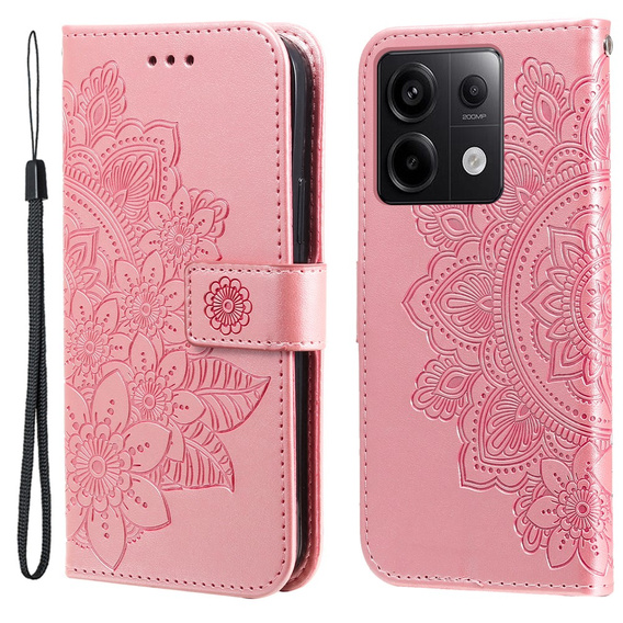 Klapkové puzdro pre Xiaomi Redmi Note 13 Pro 5G, Mandala, ružové rose gold