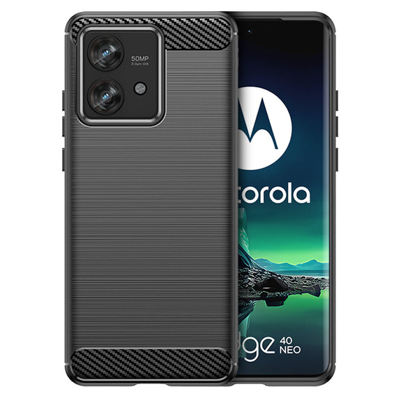 Obal na mobil pre Motorola Edge 40 Neo, Carbon, čierne
