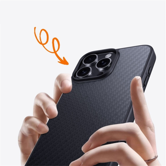 Puzdro pre iPhone 16 Pro, Aramid Fiber Cover, čierne