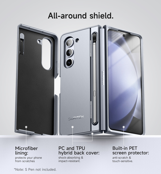 Puzdro Suritch Full Body s podstavcom a držiakom na stylus pre Samsung Galaxy Z Fold5