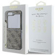 GUESS Obal na mobil pre Samsung Galaxy Z Flip7 FE / Z Flip6, 4G Charms Collection Hardcase, hnedé