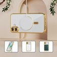 Puzdro pre iPhone 16, Electro MagSafe, zlaté + sklo na displej