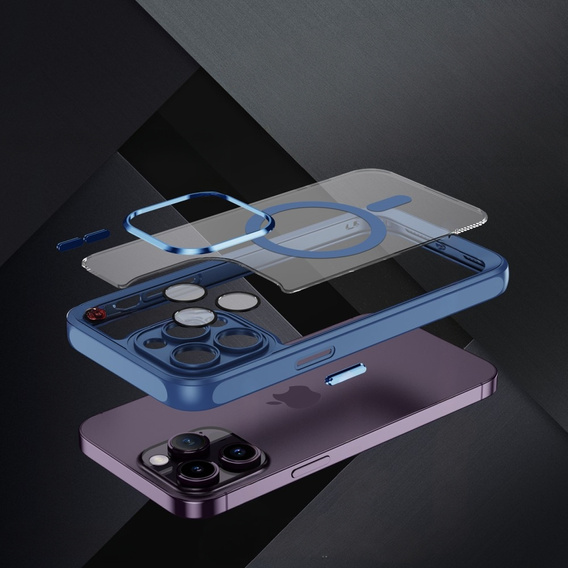Puzdro pre iPhone 14 Pro, ERBORD Impact Guard, MagSafe, modré