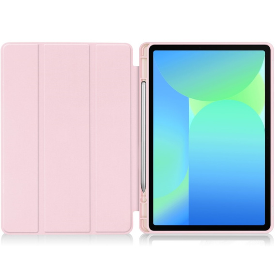 Puzdro pre Samsung Galaxy Tab S10 FE+ Plus, Smartcase s priestorom pre stylus, ružové