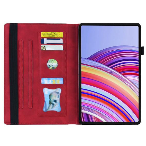 Puzdro pre Xiaomi Redmi Pad Pro / Xiaomi Poco Pad, Classic, s priestorom pre stylus, červené