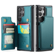 CASEME flipové puzdro pre Samsung Galaxy S25 Ultra, Litchi Wallet, zelený