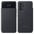 Originálne puzdro Samsung pre Galaxy A53 5G, S View Wallet Cover, čierne
