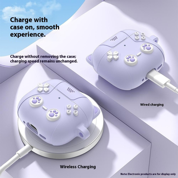 Silikónové puzdro s motívom mačacej labky s krúžkom na kľúče pre Apple AirPods Pro 3