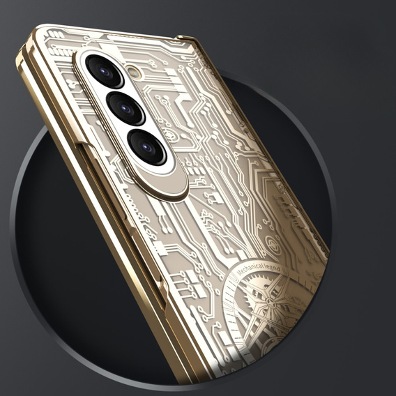 Puzdro pre Samsung Galaxy Z Fold 5 5G, Mechanical Legend, zlaté