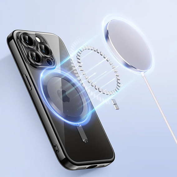 Puzdro pre iPhone 11 Pro Max, Electro MagSafe, čierne + sklo na displej