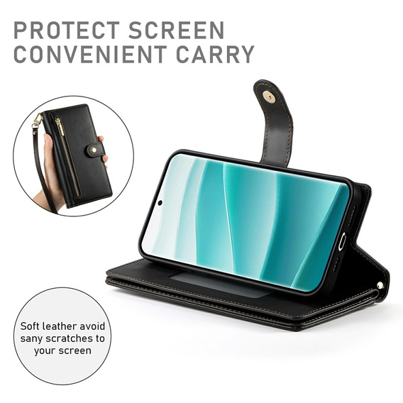 Flipové puzdro so zipsovým vreckom pre Xiaomi Redmi Note 15 Pro 5G