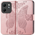 Klapkové puzdro pre Infinix Hot 50i 4G, Butterfly, ružové rose gold