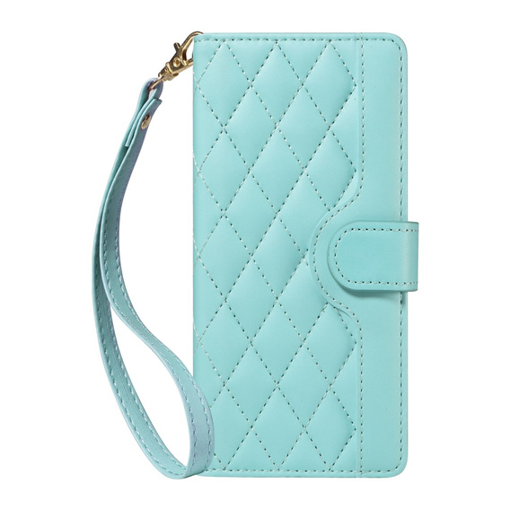Puzdro s chlopňou pre Xiaomi Redmi Note 14 Pro 5G / Xiaomi Redmi Note 14 Pro+ 5G / Xiaomi Poco X7 5G, Rhombus Crossbody Leather, zelený