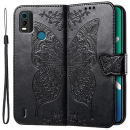 Klapkové puzdro pre Nokia C21 Plus, Butterfly, čierne