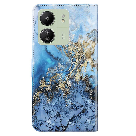 Klapkové puzdro pre Xiaomi Redmi 13C / Poco C65, Wallet, Marble modré