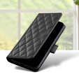 Puzdro s chlopňou pre Samsung Galaxy A16, Rhombus Crossbody Leather, čierne