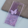 Puzdro pre Samsung Galaxy S24 Ultra, Glitter Butterfly, fialové