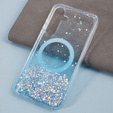 Puzdro pre Samsung Galaxy S24, Glittery, pre MagSafe, modré