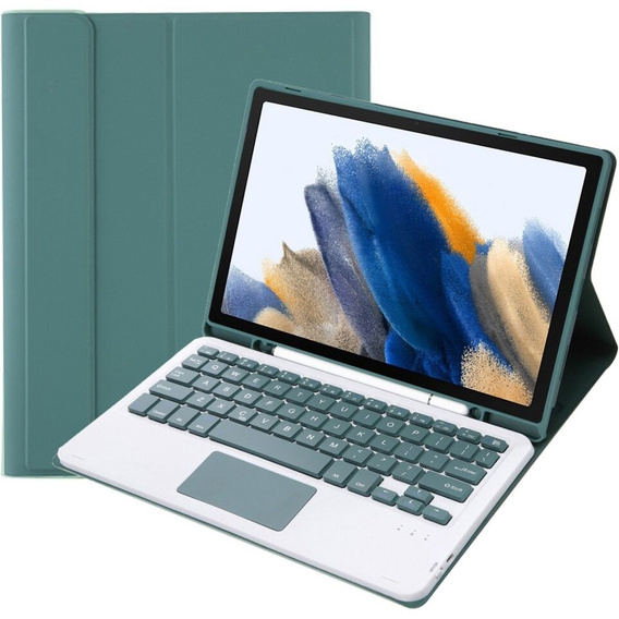 Puzdro + klávesnica Samsung Galaxy Tab A8 10.5 X200 / X205, Touchpad, tmavozelené
