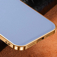 Obal na mobil pre iPhone 14 Plus, Cowhide Leather, modré