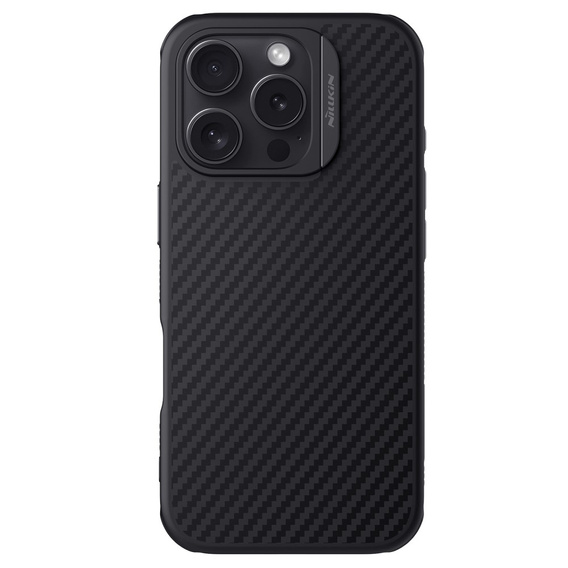 Puzdro pre iPhone 16 Pro, pancierované Nillkin, Carbon Fiber, pre Magsafe, čierne