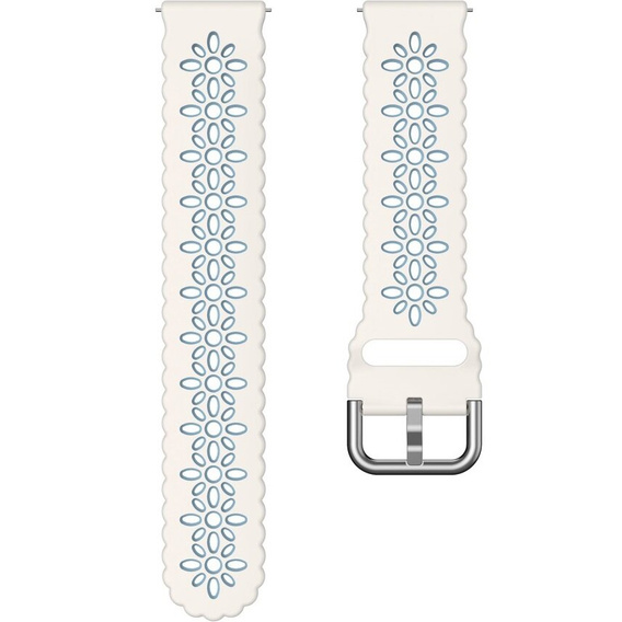 Univerzálny 20 mm mäkký vydutý silikónový remienok, biely / modrý  