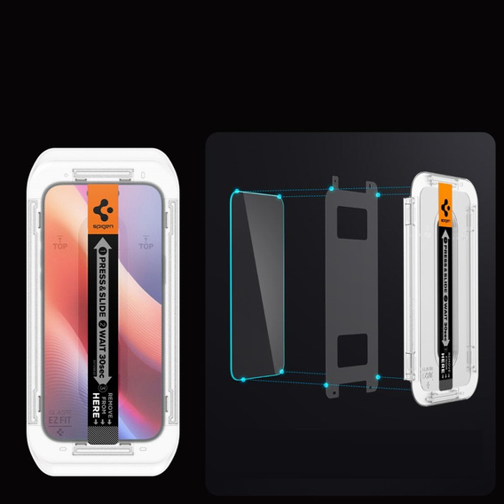 Spigen tvrdené sklo pre iPhone 17 / 17 Pro / 16 Pro, Glas.TR EZ Fit (2 ks)