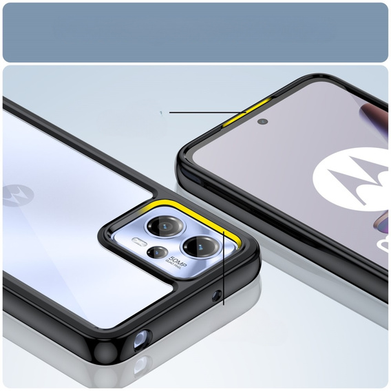 Obal na mobil pre Motorola Moto G13 / G23, Fusion Hybrid, transparentné / čierne