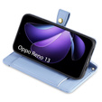 Klapkové puzdro pre Oppo Reno 13, Wallet Zipper Pocket, modré