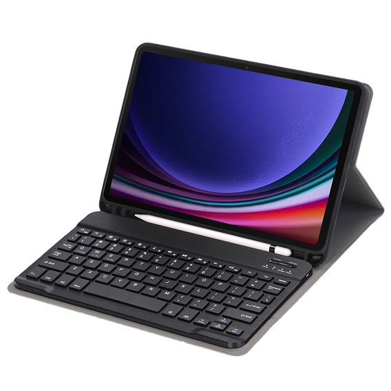 Puzdro + klávesnica Samsung Galaxy Tab S9, Leather Pen Slot, čierne