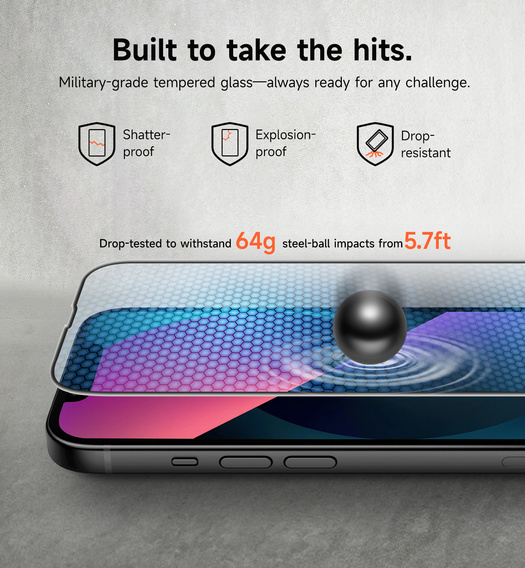 2x tvrdené sklo SURITCH pre iPhone 16e / 14 / 13 Pro