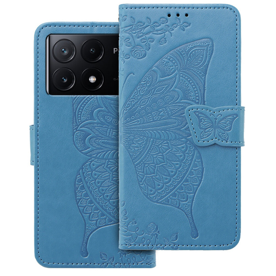 Klapkové puzdro pre Xiaomi Poco X6 Pro 5G, Butterfly, fialové