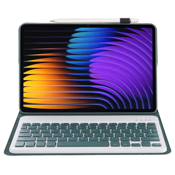 Puzdro s bluetooth klávesnicou pre Xiaomi Pad 7 / 7 Pro, zelené