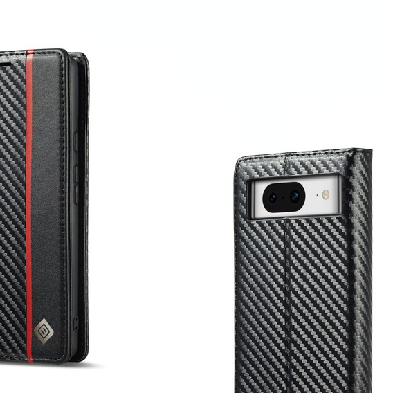 Flipové puzdro pre Google Pixel 8A, Carbon LC.IMEEKE, čierne