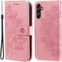 Klapkové puzdro pre Samsung Galaxy A14 4G/5G, Mandala Flower, ružové rose gold