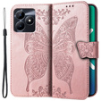 Klapkové puzdro pre Realme C51, Butterfly, ružové rose gold