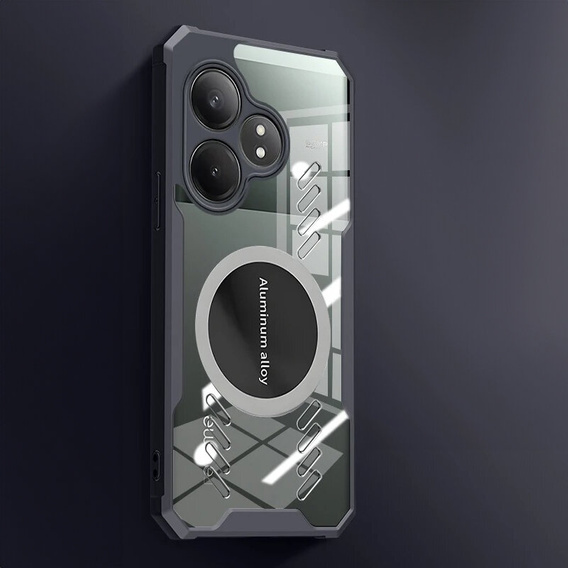 Puzdro pre Realme GT 6 / 6T, s magnetickým štítkom, transparentné / čierne