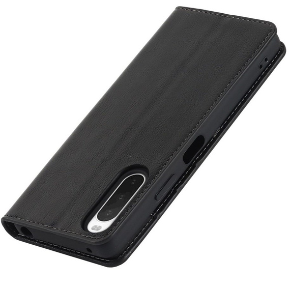 Klapkové puzdro pre Sony Xperia 10 IV, Split Leather Wallet, čierne