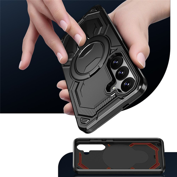 Magnetické puzdro s podstavcom pre Samsung Galaxy A57 5G, čierne