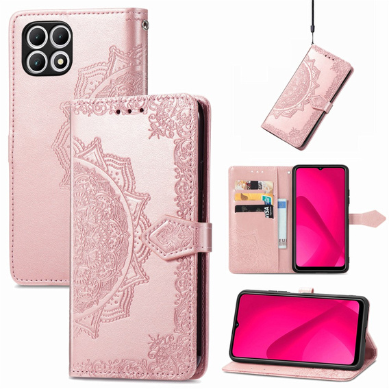 Klapkové puzdro pre T Phone 2 5G, Mandala, ružové