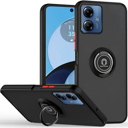 Puzdro pre Motorola Moto E14, Frosted Ring, čierne