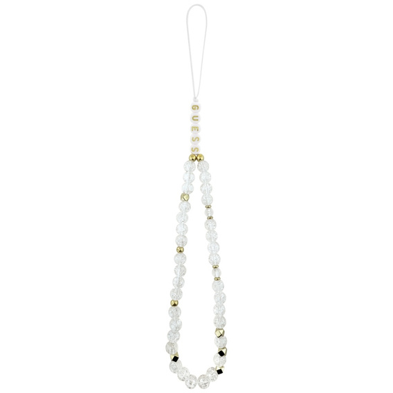 Guess IML Flowers Galvanizované po celom povrchu s korálkami Puzdro s remienkom, pre MagSafe, s remienkom pre iPhone 17 Pro