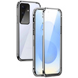 Puzdro pre Samsung Galaxy S25, Magnetic Dual Glass, strieborné