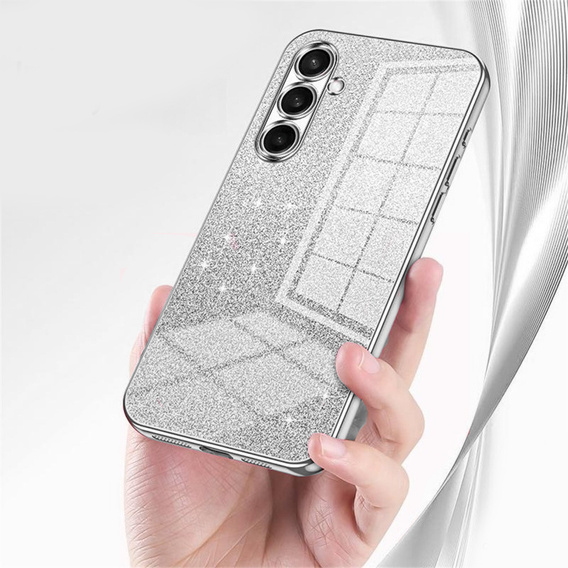 Glitter Case CamShield pre Samsung Galaxy A57 5G, strieborný