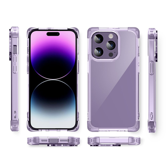 Puzdro pre iPhone 14 Pro, ERBORD CornerShield, fialové