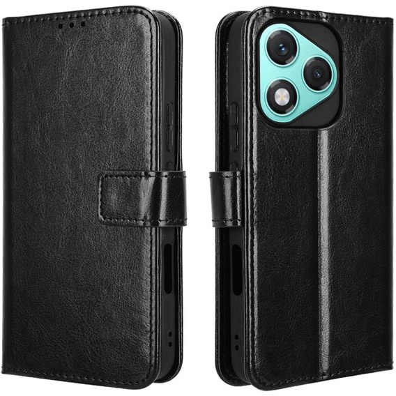 Klapkové puzdro pre Honor 400 Lite, Crazy Horse Wallet, čierne