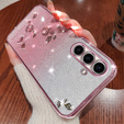 Puzdro pre Samsung Galaxy A54, Glitter Flower, ružové rose gold