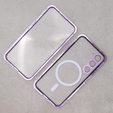 Magnetické puzdro Dual Glass MagSafe pre Samsung Galaxy S23+ Plus, fialové