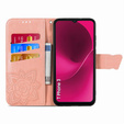 Klapkové puzdro pre T Phone 3 5G, Butterfly, ružové rose gold